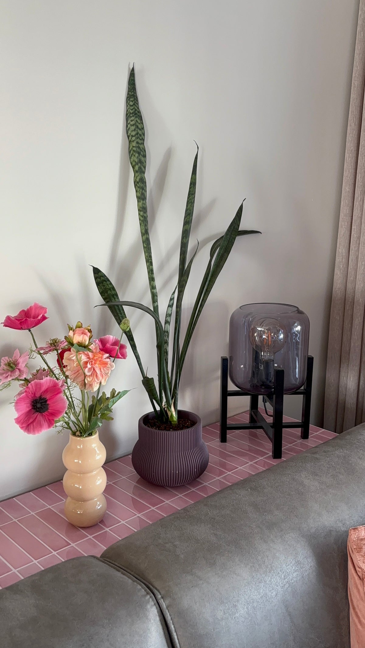 10 zelfklevende tegels - 29*22.9cm - Roze